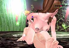 Animated 3D Girl Rides Dick In Reverse Cowgirl!