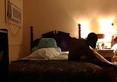 Intensely sucking that big black cock like a whore.