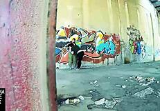 Using a street wall for some intense action