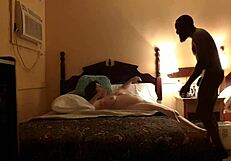 Intensely sucking that big black cock like a whore.