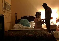 Intensely sucking that big black cock like a whore.