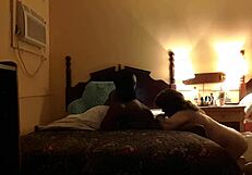 Intensely sucking that big black cock like a whore.