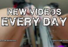 Ray Ray Xxx Wipes Counter Before Jumping On Top And Fucking Dildo