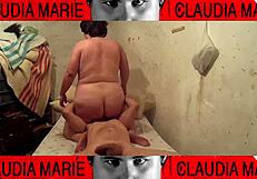 Making the fat girl horny by inserting things in her pussy!