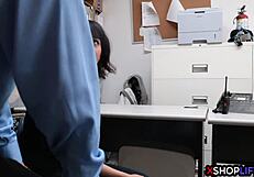 hot teen thief avoids jail with security guard fuck