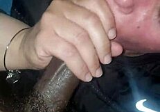 ebony milf slut deepthroats big black monster cock in sloppy homemade style