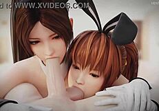 double cock sucking sluts in 3d game compilation