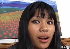 hey, watch this nasty brunette take a black cock deep...