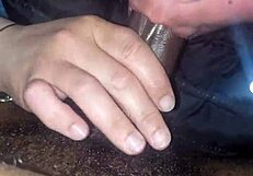 ebony milf slut deepthroats big black monster cock in sloppy homemade style