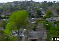 busty blonde teen river fox in bikini pleasures stud with oiled blowjob and masturbation