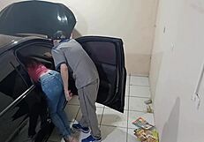 Boss and client get horny in the mechanic's workshop!