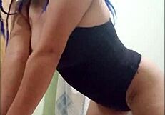 Stepmother Completes Interactive Challenges, Flashing Her Big Natural Tits And Wet Buttocks On Camera.