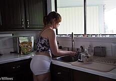 Behind the scenes with cute European milf in lesson 363. Sexy ass revealed.