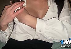 Sexy Milf Forces Stepson to Watch Her Dildo Self-Fucking With Big Tits