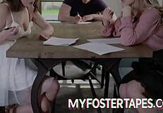 Foster step-siblings try to get more attention from their stepfather in the bedroom.