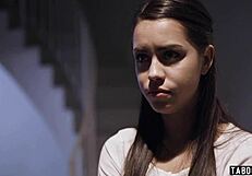 Grieving old dude orders teen to creampie her petite pussy.