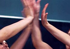 Petite brunette finds solace in busty milf's arms after date cancellation