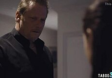 Grieving old dude orders teen to creampie her petite pussy.