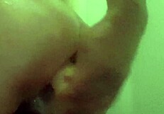 Anal play with dildo in the shower