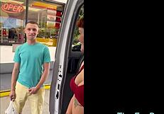 cute freaky tatted redhead babe wanted me to fuck her in the fanbus