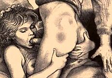 Detailed Vintage Erotic Cartoon Illustrations From Antique Anime Hentai Collections