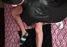 Banging Busty Amateur In Ripped Nylon Pantyhose With Fake Tits