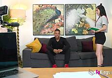 Bold Valenpink Dominates Hot Latina Casting with Brunette Fire and Challenge