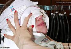 Ever seen a babe groped in a public BDSM shop?