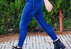 Sexiest braless walk on street ever 😍 public and so tempting