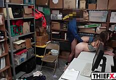 Pretty Gal Thief Gets Punished With Monster Cock In Office Garage