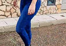 Sexiest braless walk on street ever 😍 public and so tempting