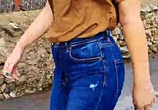 Sexiest braless walk on street ever 😍 public and so tempting