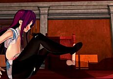 3D Cartoon Babe Sucks Big Cock and Gets Creampied