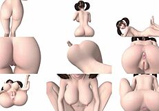 bigboob hentai 3d babe bent over for a massive cock creampie in wild action.