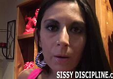 Femdom BDSM outfit choice for sissy boy