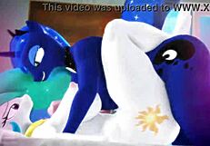 Beautiful shemale in crossdressing action in hot pony video