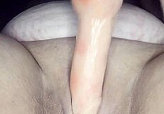 Blonde Girlfriend Squirts with Dildo Masturbation