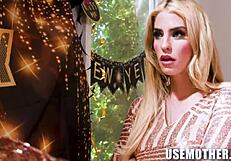 New year friend Riley Jean gives blowjob to Calvin Hardy