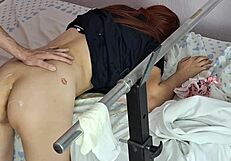 Teen girl urinates in the doctor’s office and gets cum on her vagina