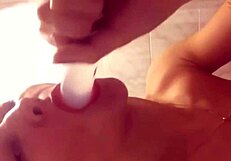 Young Russian amateur trying bottle tricks in hot Moscow setting