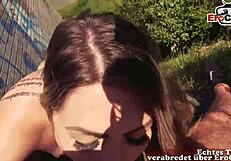 public sex on berlin highway with tattooed german slut