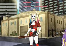 Redhead Harley Quinn trainer gets a facial in this game-themed porn.