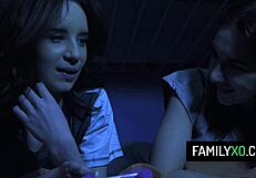 Kelsey Kage and Lily Moon in a forbidden family threesome