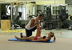 Blonde's Tight Pussy Workout with Monster Cock in Gym