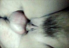 Close-up of cock pumping big ass with creampie inside, clothes ripped