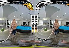 virtual billiards game with latin milf caitlin bell