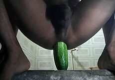 horny gay pussy fucked by cucumber
