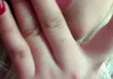 i watch this blonde girl with big tits moan while she masturbates her pussy and ass, cum everywhere