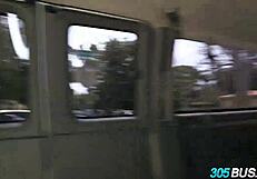 Threesome on the 305 Bus with Rachel Starr and Random Latina Babe