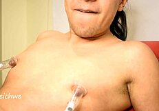 licking my nipples while moaning naked